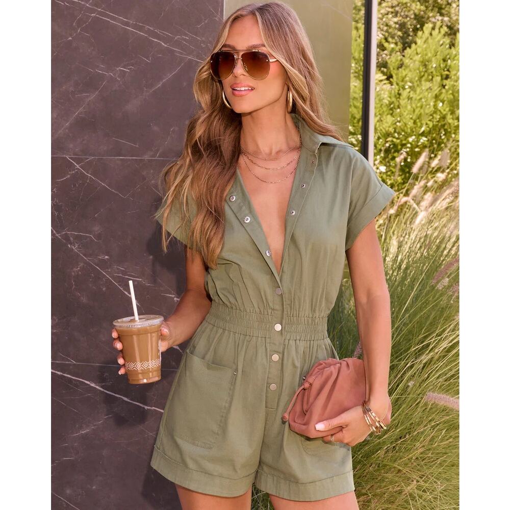 VICI army green romper, L